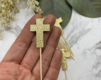 Mini cardstock cupcake toppers cross