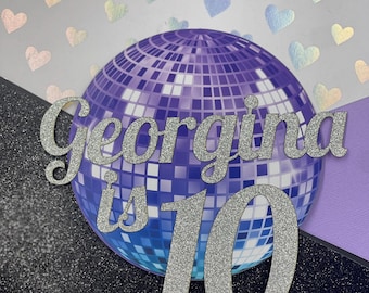Disco themed cake topper personalised