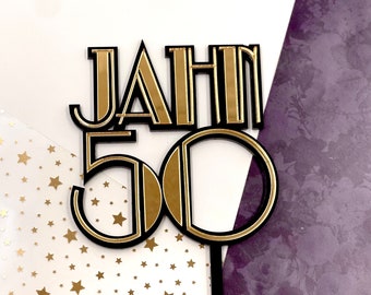 1920’s Gatsby old school Hollywood theme acrylic topper personalised