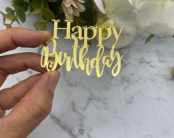 Happy Birthday Acrylic mini cupcake topper