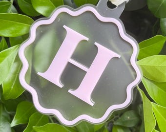 Initial Letter Acrylic Christmas Ornament