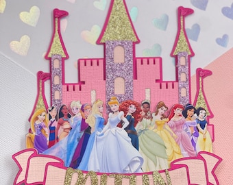 Custom Princess Cardstock Cake topper