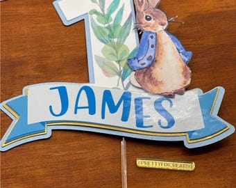 Layered Peter Rabbit Personalised Cake Topper