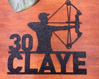 Compound Bow Archery Personalised Cake Topper