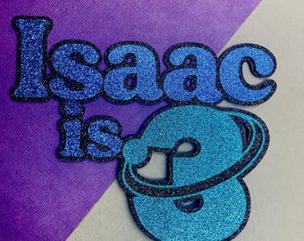 Custom Space theme Cardstock Cake topper