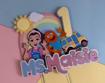 Custom Ms Rachel themed Cardstock Cake topper