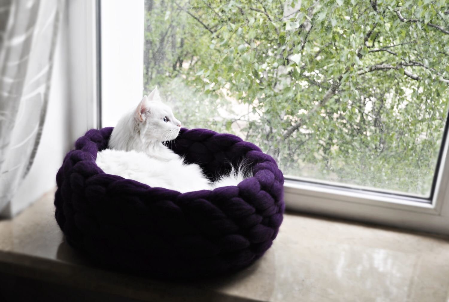 CHUNKY knit cat bed chunky yarn pat bed chunky crochet cat Etsy