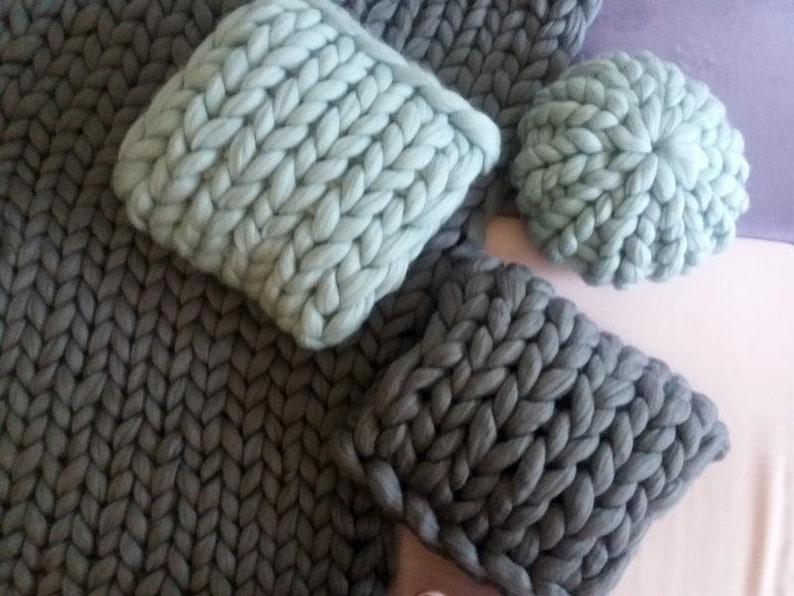 Chunky Knit Pillow Round Pillow Merino Wool Pillow Etsy