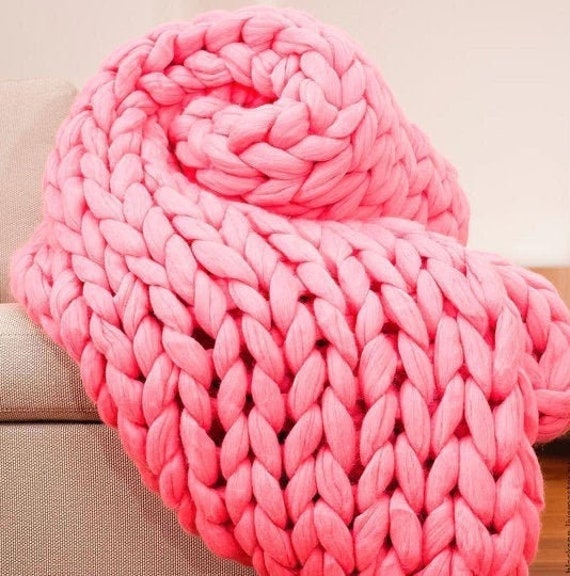 Chunky knit blanket Super bulky blanket Super chunky blanket Etsy