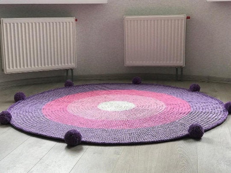 Chunky knit rug crochet rug chunky round rug bulky rug Etsy
