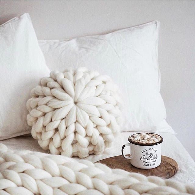 round knitted cushion
