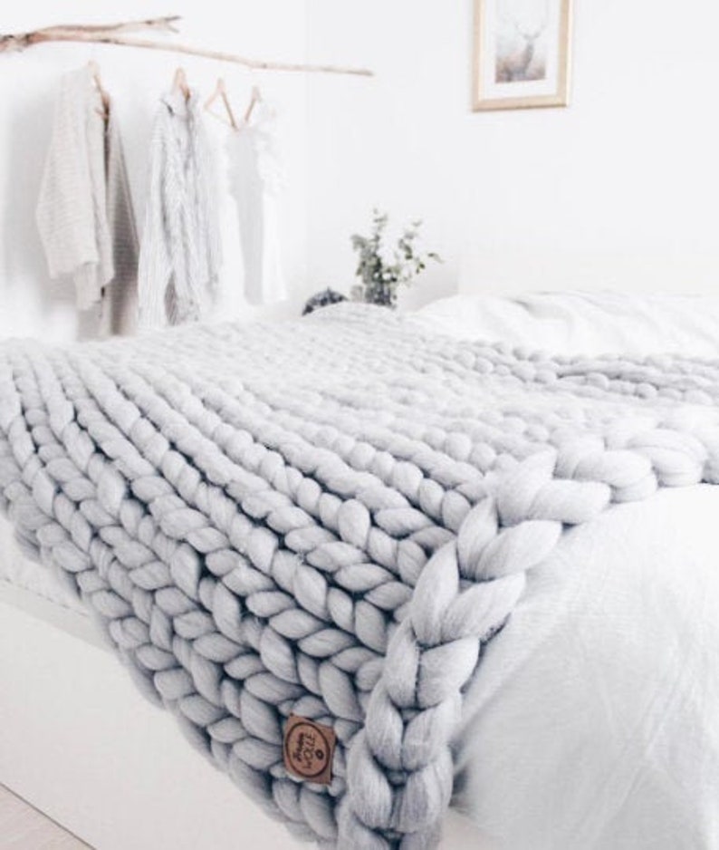 EXTRA LARGE Chunky knit blanket Giant knit blanket Super Etsy