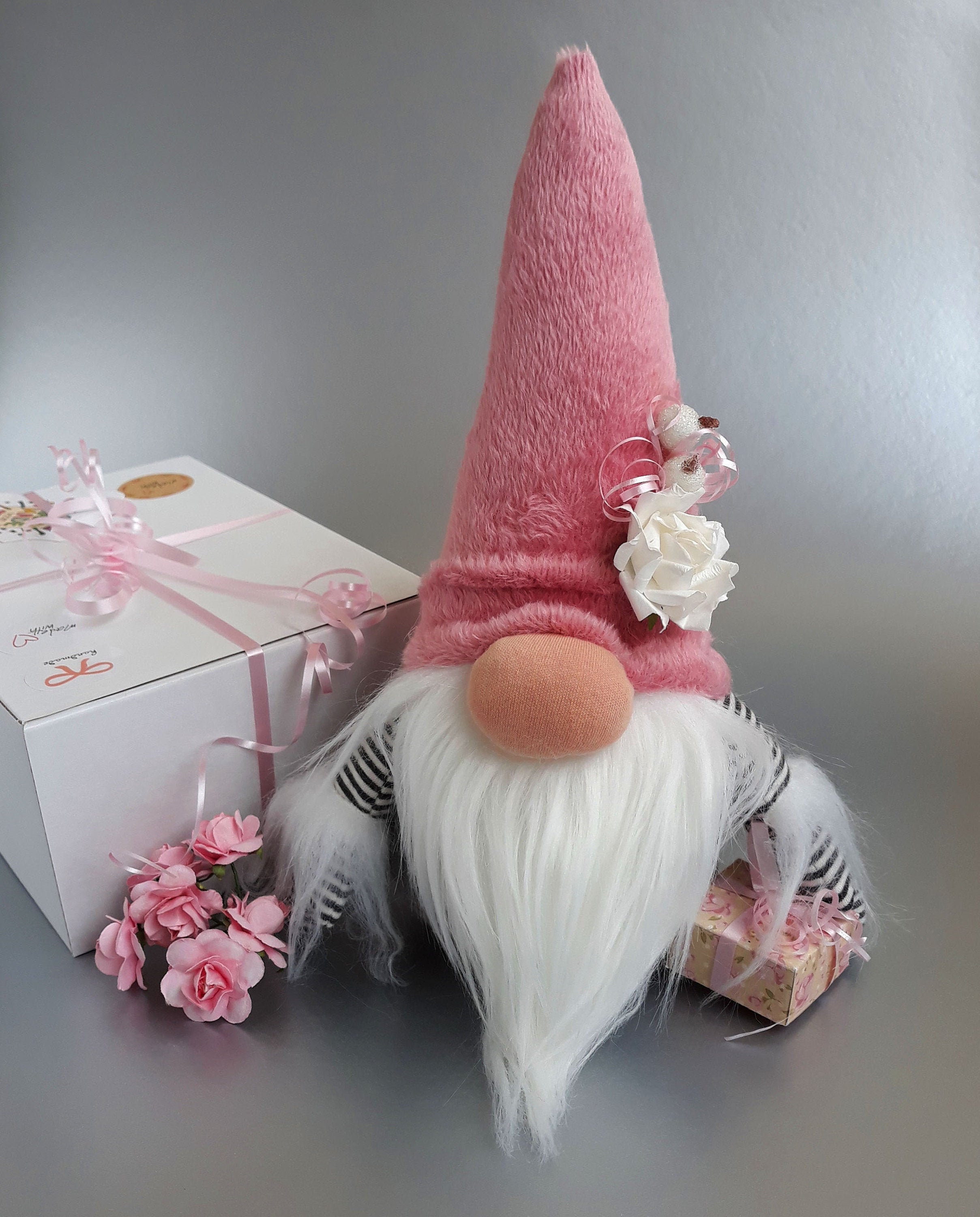 Pink gnome 9 25 cm Scandinavian gnome Holiday Tomte gift Etsy
