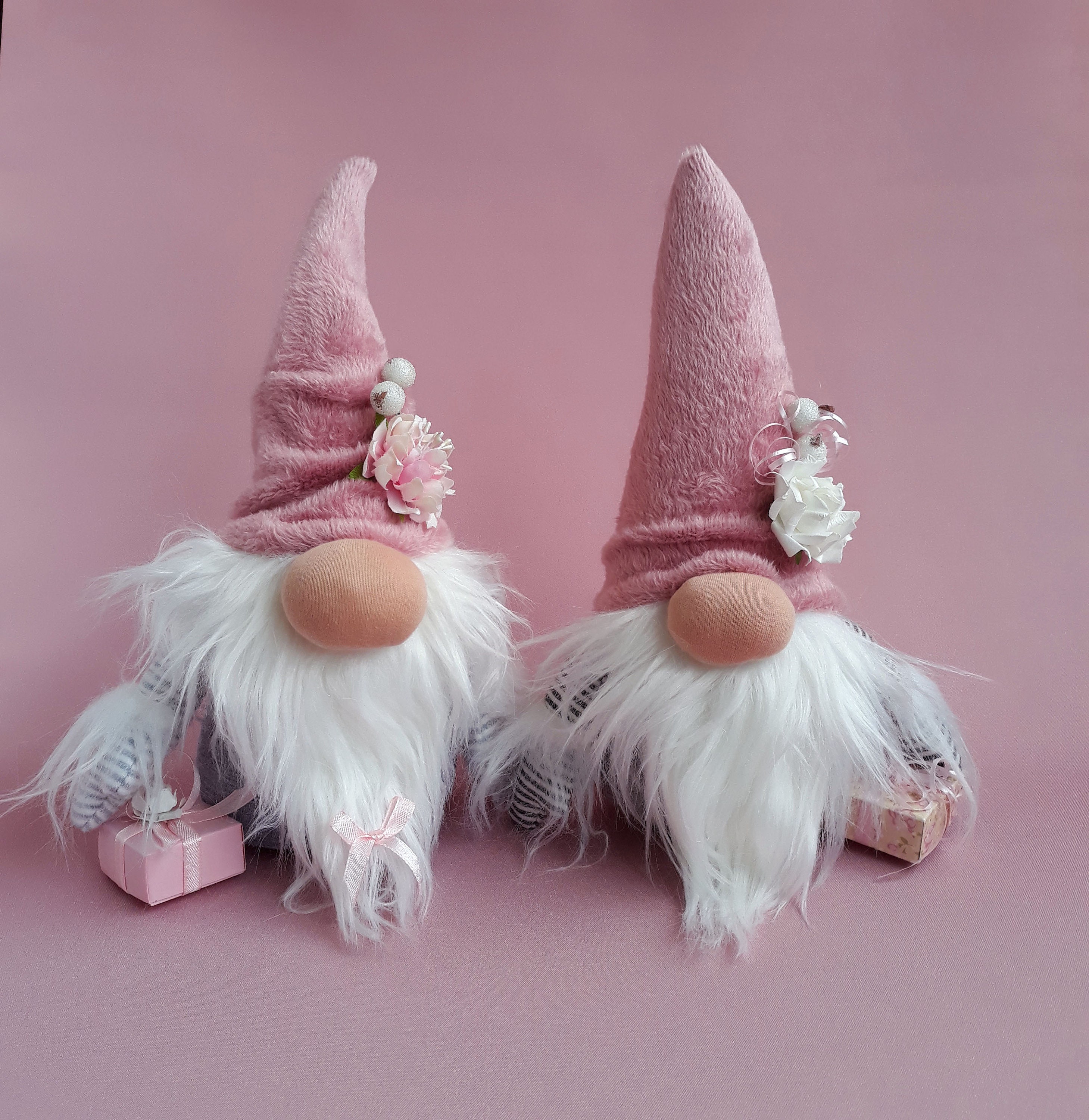 Pink gnome 9 25 cm Scandinavian gnome Holiday Tomte gift Etsy