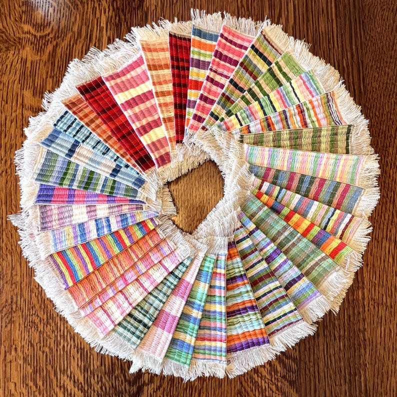 Hand Crafted Miniature Rugs Handmade Dollhouse Rag Rug, Miniature Striped Woven Rug, 5