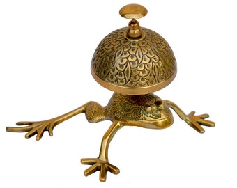 Antike Messingfrosch-Art-Schreibtisch-Glocke Nautisches Hotel Service Bell Dekor