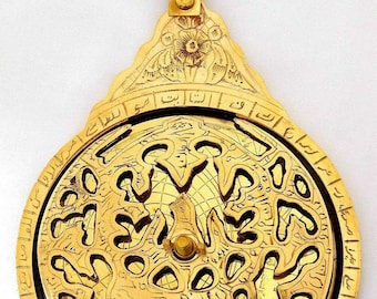 Navigation Astrological Shiny Brass Astrolabe 5/" Arabic Islamic Calendar Gifted