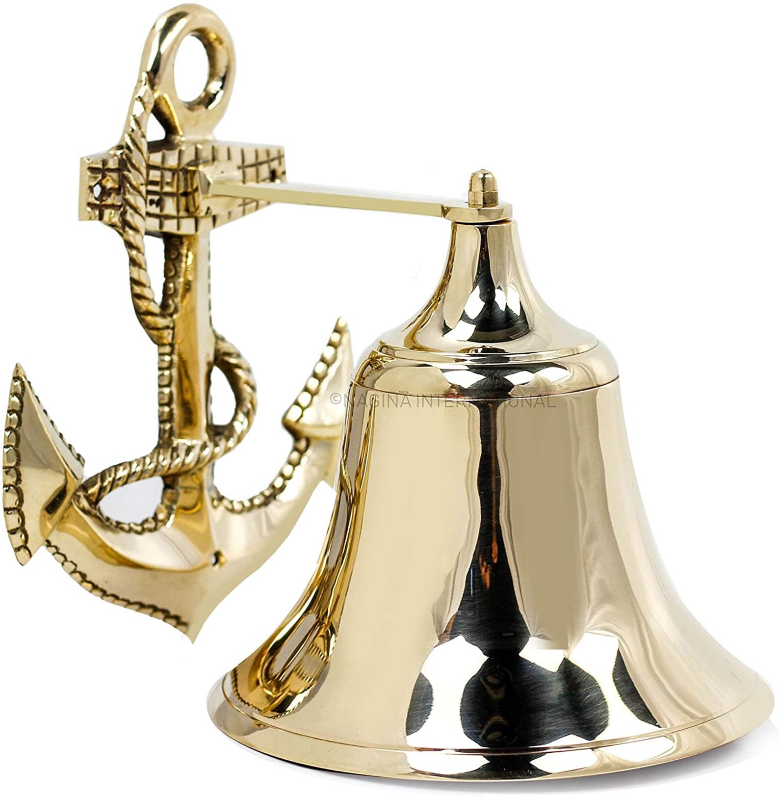 6 inch Polished Brass Ship Bell Nautical Hanging Bell Wall Etsy
