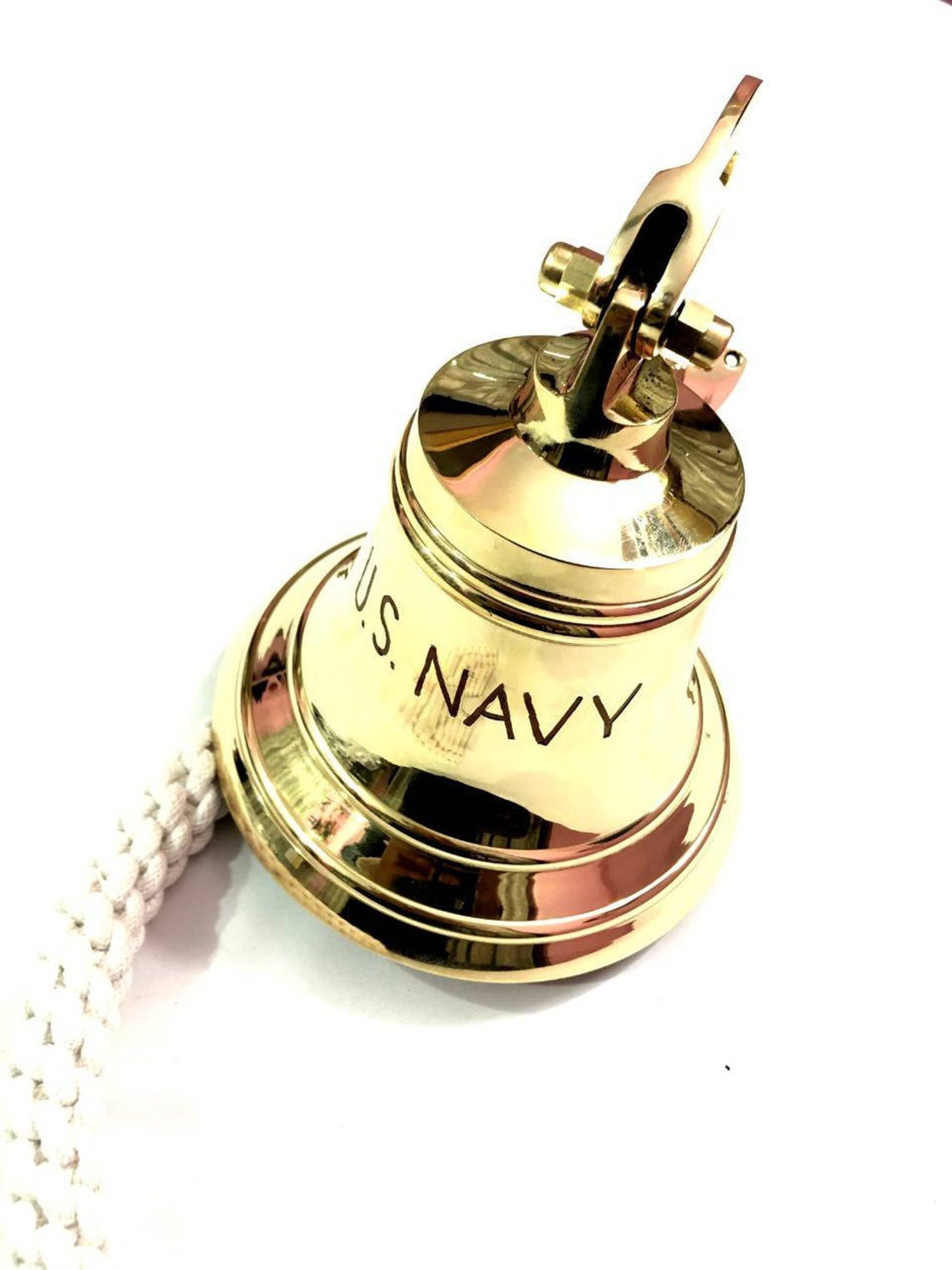 Brass Ship US Navy Bell Wall Hanging Bracket Door Bell Home Etsy