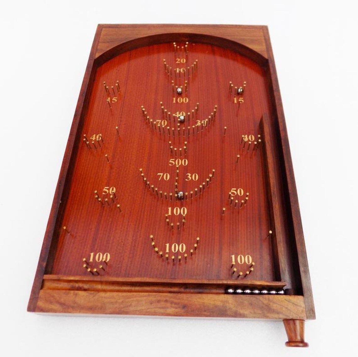 wooden-bagatelle-table-game-pinball-game-toddler-kids-etsy
