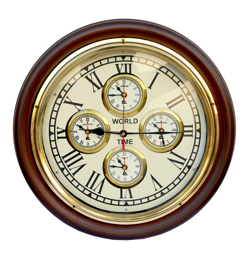 Details about   Brass Wooden Wall Clock16" THE ROCK  Dial Nautical Home decor & Boxing Club 