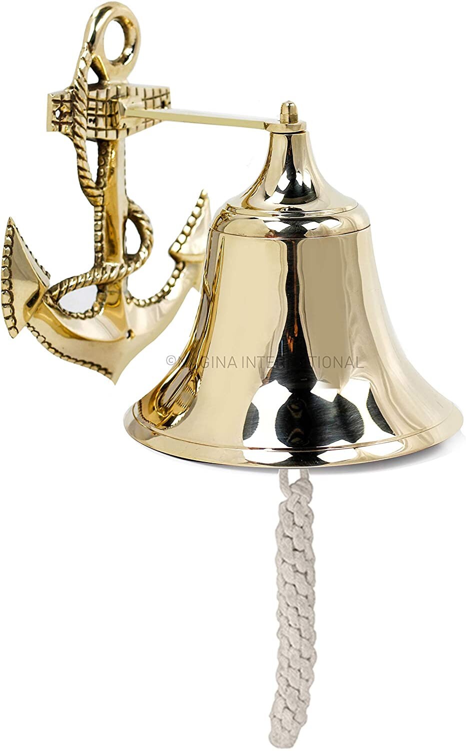 6 inch Polished Brass Ship Bell Nautical Hanging Bell Wall Etsy