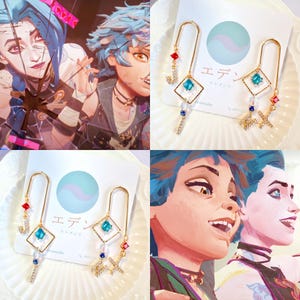Arcane Cosplay Jinx Isha Inner Child spired earrings-League of legends