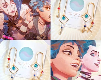 Arcane Cosplay Jinx Isha Inner Child spired earrings-League of legends