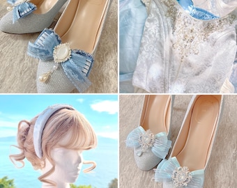 Wedding Heels Cinderella Princess Blue Cosplay Sparkling handmade Heels