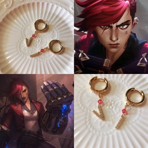 Arcane VI inspired cosplay earrings-League of Legends