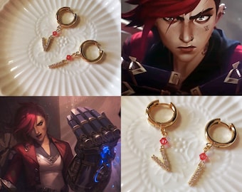 Arcane VI inspired cosplay earrings-League of Legends