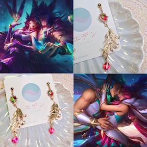 Star Guardian theme Xahya Rakan earring design- Eden's Garden League of Legends Collection