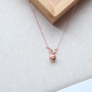 A Bell Necklace comes in two color, Sterling Silver Bell Necklace, Women Necklace, Gift For her, Special Gift, Rose Gold and Silver