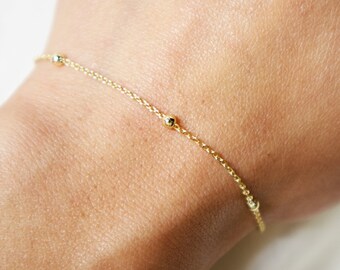 Gold Plated Sterling Silver Gold chain Bracelet, Women Bracelet, Dainty Bracelet