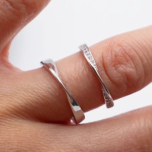 Verstellbare Sterling Silber Paar Ringe Set für Männer und Frauen, passende Ringe, Jahrestagsgeschenk, Geschenke für sie, Geschenke für ihn
