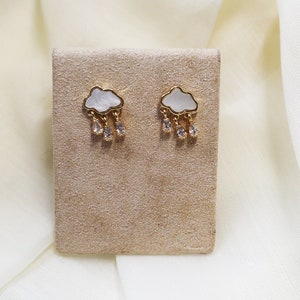 Super Cute and Unique Cloud & Rain Drop Earrings, Sterling Silver Earrings