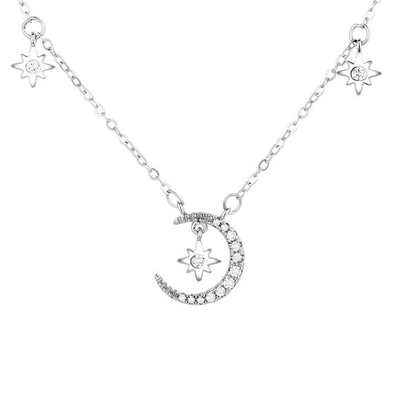 ◆STONEHENgE◆ Silver Moon Necklace SC25A28E Designer fashion, Seoul-fully created | W Concept