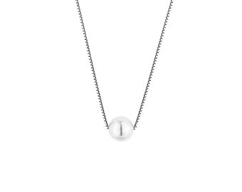 Single Fresh Water Pearl silver Necklace/ Women Girl fashion jewellery/ Dainty Pearl Necklace/Pearl Choker Necklace