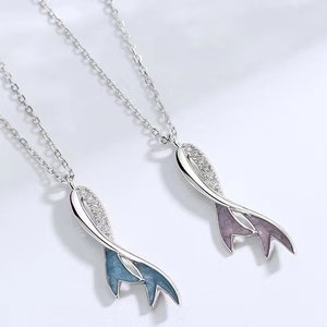 ジョングク　ネックレス BTS ジョングク風ネックレス：スターリングシルバー ブルー