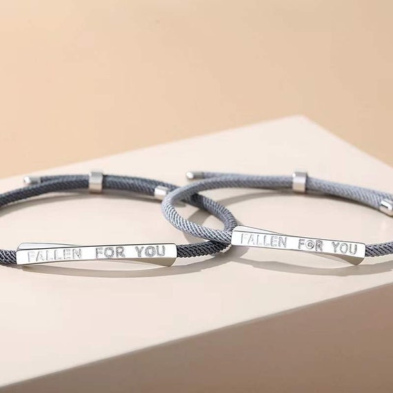 Adjustable Couple Bracelet, Fallen For You, Valentine's Day gift, Boyfriend  Bracelet, Girlfriend Bracelet, Loved Gift