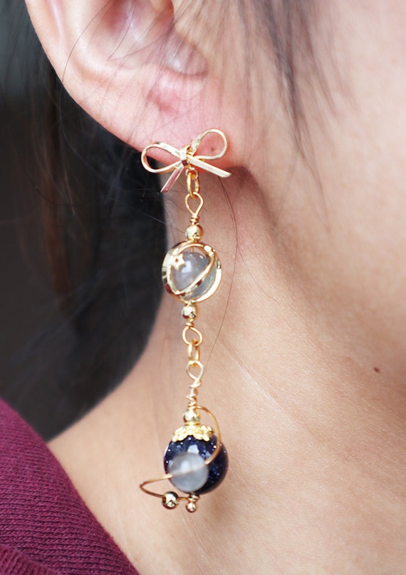 Orecchini in argento sterling con arenaria blu