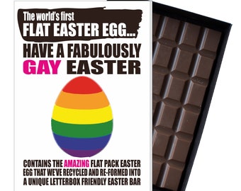 Funny Easter Gift for LGBTQ Gay Man Boyfriend Husband Civil Partner Alternative Flat Pack Chocolate Easter Egg Greeting Card Him EIYF125