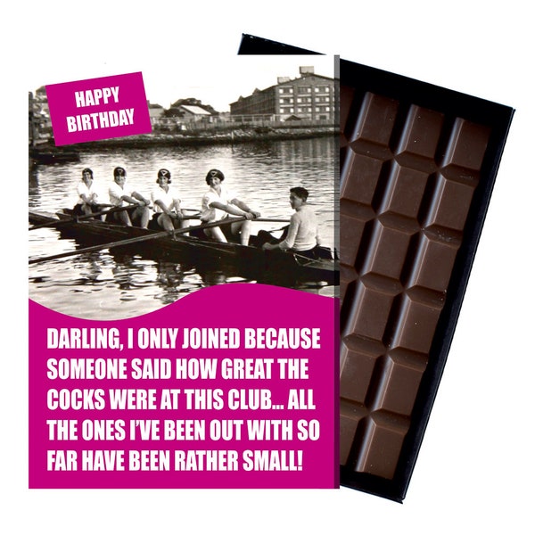 Funny Rowing Theme Birthday Gifts for Ladies Sculling Women Rowers Friend 85g Novelty Rude Boxed Belgian Chocolate Presents For Her NDL102