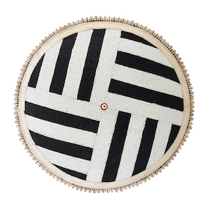 Large Black and White Shield - &quot;step pattern&quot;  | Carved Wood Shield | Tribal Shield | Wood Shield | African Tribe Art