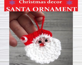 Santa claus face, Mini tree ornaments, Cute crochet pattern, Diy advent calendar, Christmas clearance