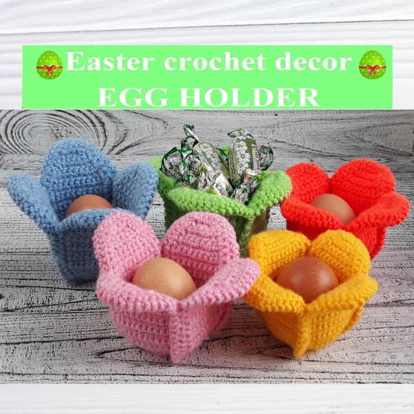 Porte-oeufs, Joli motif au crochet, Décoration de table de Pâques, Boîte cadeau vide, Panier fête des mères