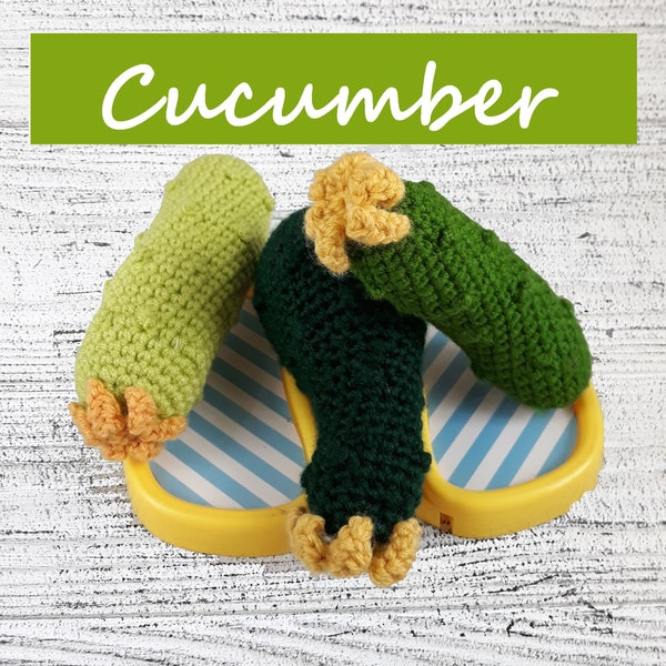 Crochet cucumber, Cute crochet pattern, Cottagecore decore, Montessori baby toys, Child development