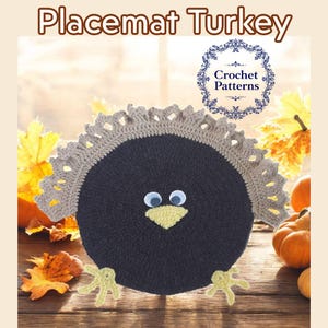 Crochet Turkey Placemat Pattern: Thanksgiving Decor (PDF Pattern)