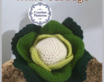 Repollo de crochet, Patrón de peluche, Juguetes Montessori para bebés, Decoración para Acción de Gracias