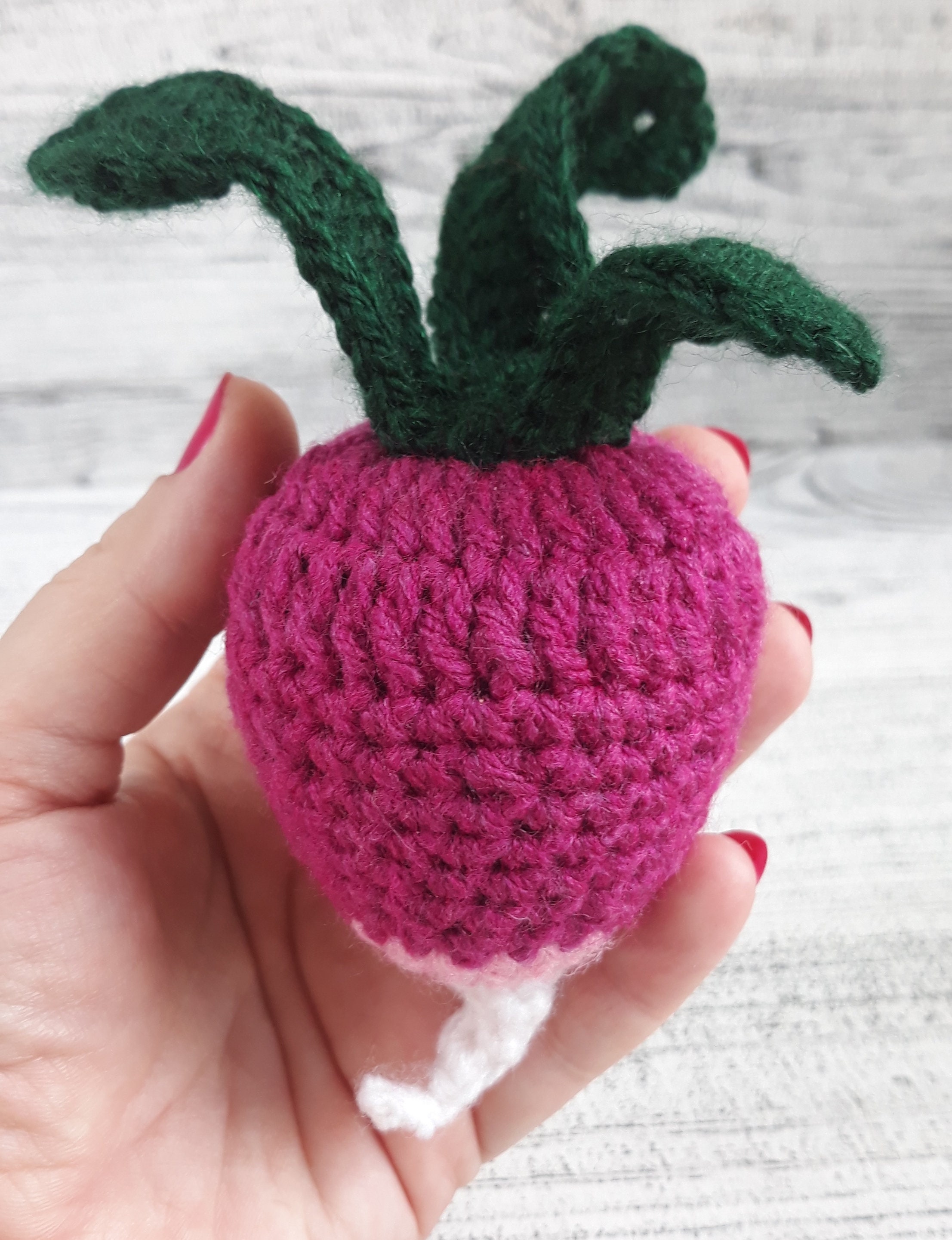 Radish Plush, Cute Crochet Pattern, Montessori Baby Toys, Play Food